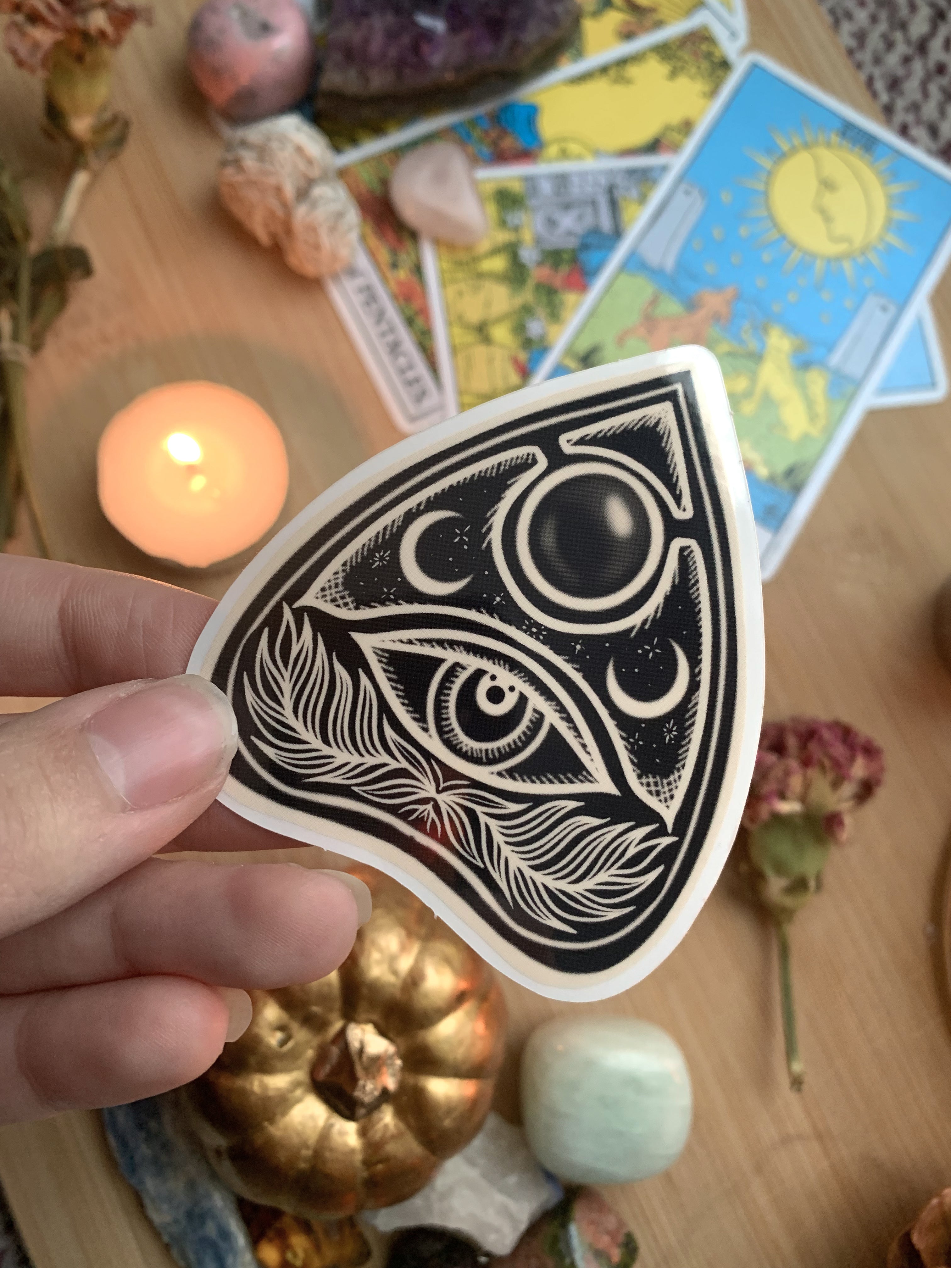 Planchette Clear Sticker| Ouija Design, Halloween Stickers, Spooky Design